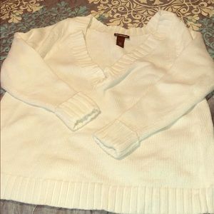 White V-Neck Sweater